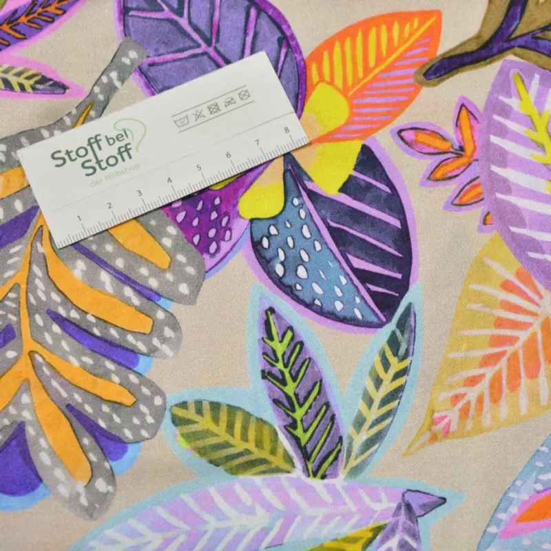 Zertifiziert Viskose-Rayon "Buntes Blättermuster" SBS11713